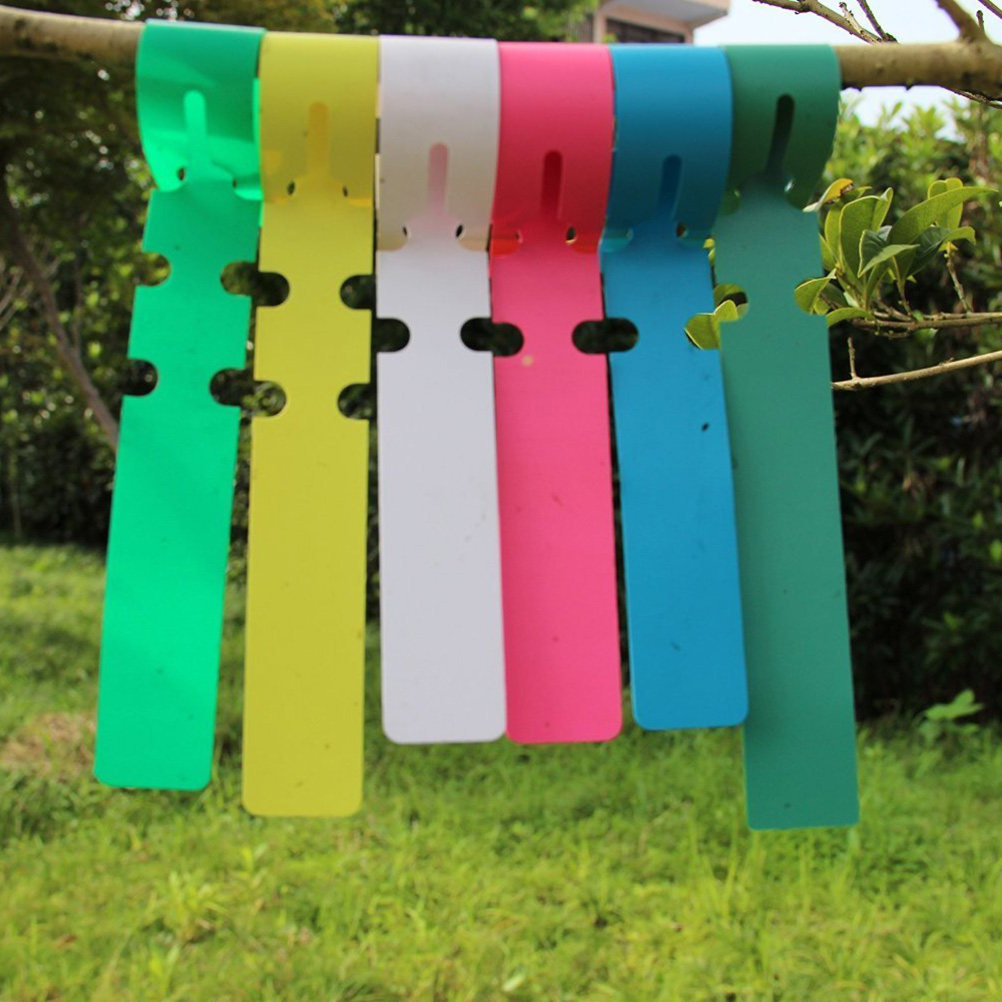 Garden Row Marker - 100 個耐候性 PVC 植物タグ紫外線耐性プラスチックガーデンラベル植物列用吊り下げツリーマーカー保育園用