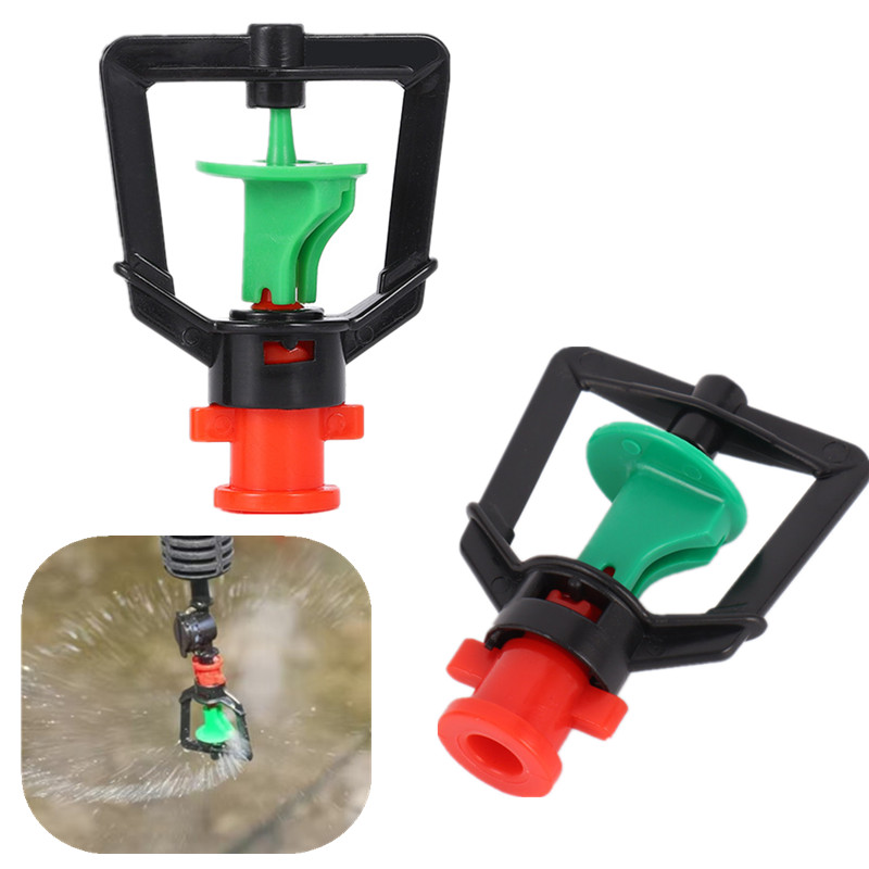 Garden Hose Nozzle - 360度回転式防滴散水ノズル、回転屈折式スプリンクラーノズル、バーブネジ式コネクター付き