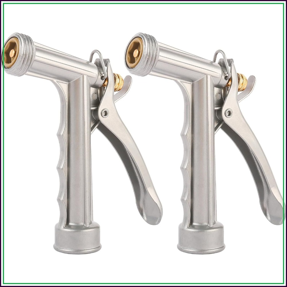 Garden Hose Nozzle - 2個セット 亜鉛合金製ガーデンホースノズル、高圧ピストルグリップスプレーヤー、ネジ式フロント、流量調整可能