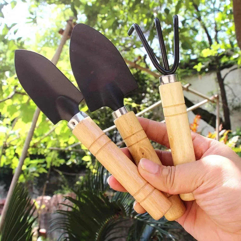 Gardening Tools For Digging - 3 ピース/セットミニガーデンツールセット小型屋内植物ケア掘削除草植木鉢サボテン野菜ケア機器