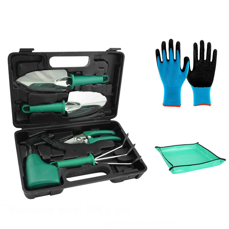 Gardening Tools Set - 園芸工具セット ステンレス製 ヘビーデューティー キャリーケース付き 室内/屋外兼用 ガーデンツールキット