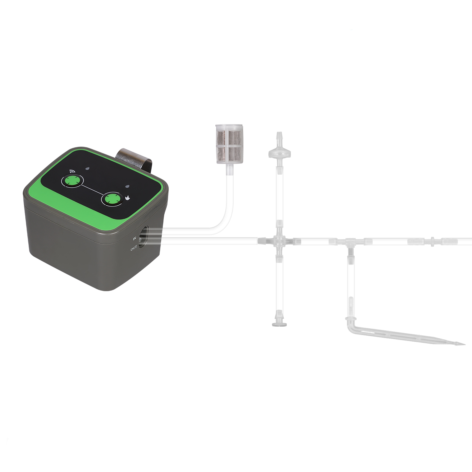 Drip Irrigation Kit - サイクルソーキングモード搭載のスマート散水装置、アプリ制御タイマー付き、室内植物用10メートル自動点滴灌漑キット