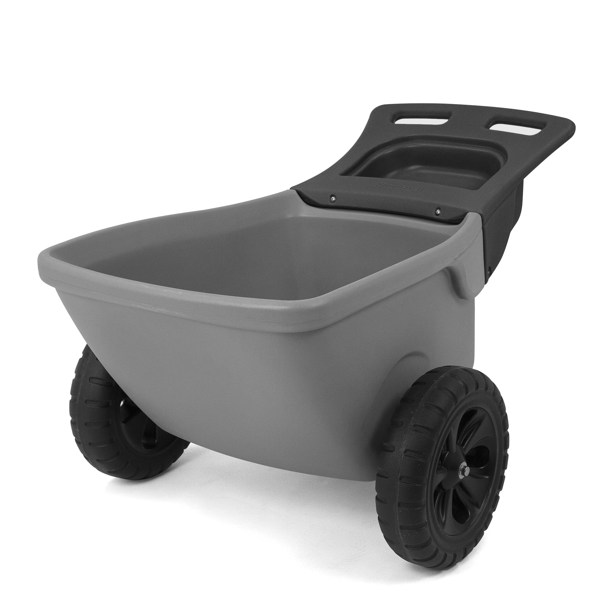 Gardening Tools Made In Usa - イージーホール耐久性のある手押し車、ガーデンツール収納トレイ付き - 大型回転ホイール - グレー -
