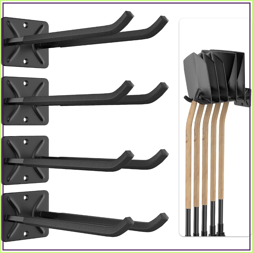 Gardening Tools In - 頑丈なガレージ収納フック、12.4インチの壁掛けハンガー（タイヤ、はしご、園芸工具用）、4個パック