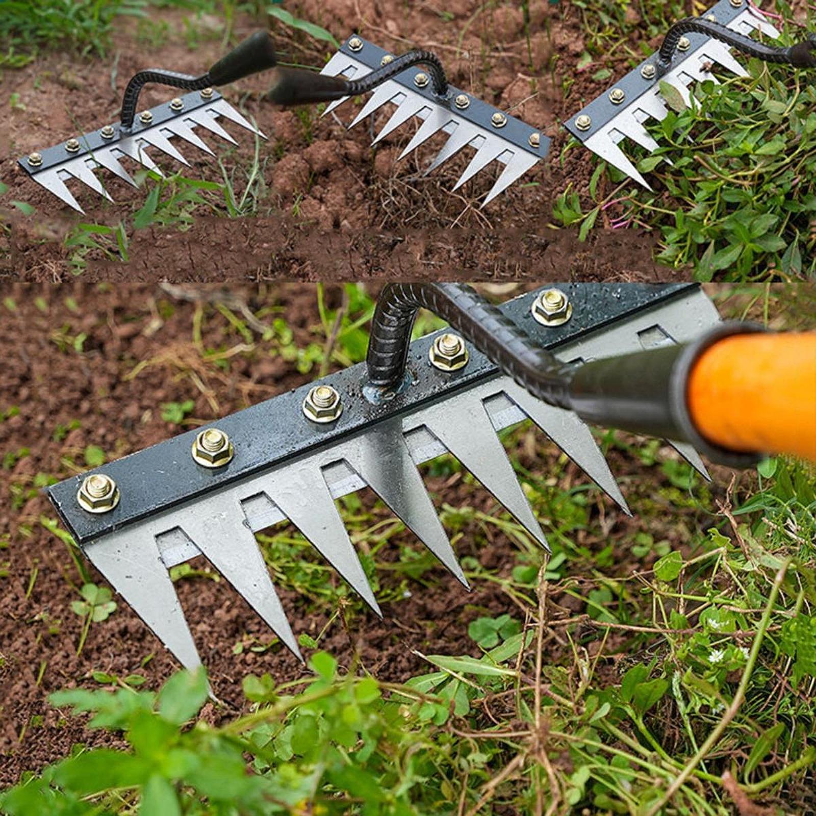 Grass Seed Spreader - 5/6/7/8 タインズガーデン除草ツール省力雑草除去雑草プラー爪除去ツール農場裏庭農業用