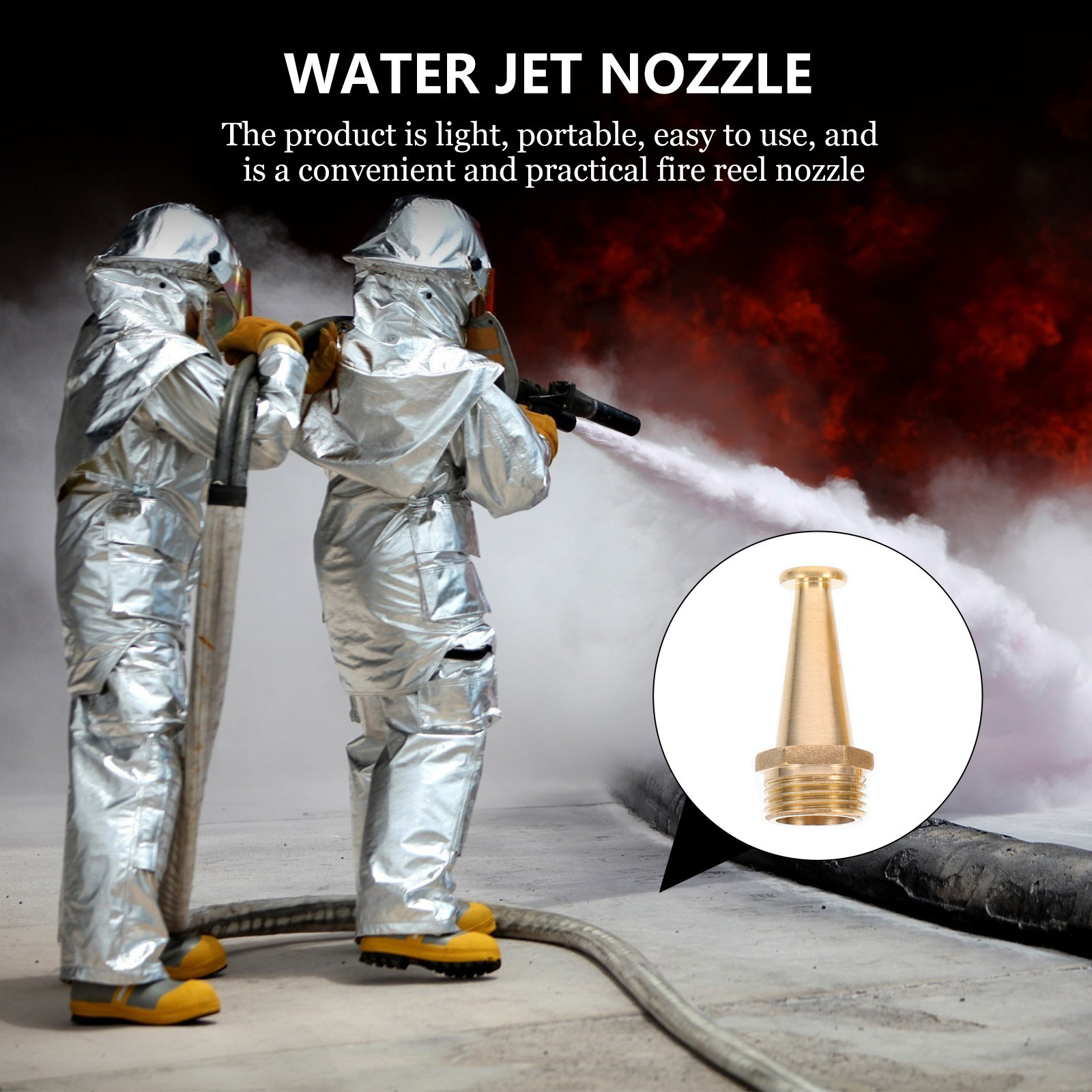 Garden Hose Nozzle - 4 個のファイヤーリールノズル銅製アウターコネクタ簡単に取り付けられるガーデンホーススプレーヤー洗車灌漑用継手ファイヤーリールノズル