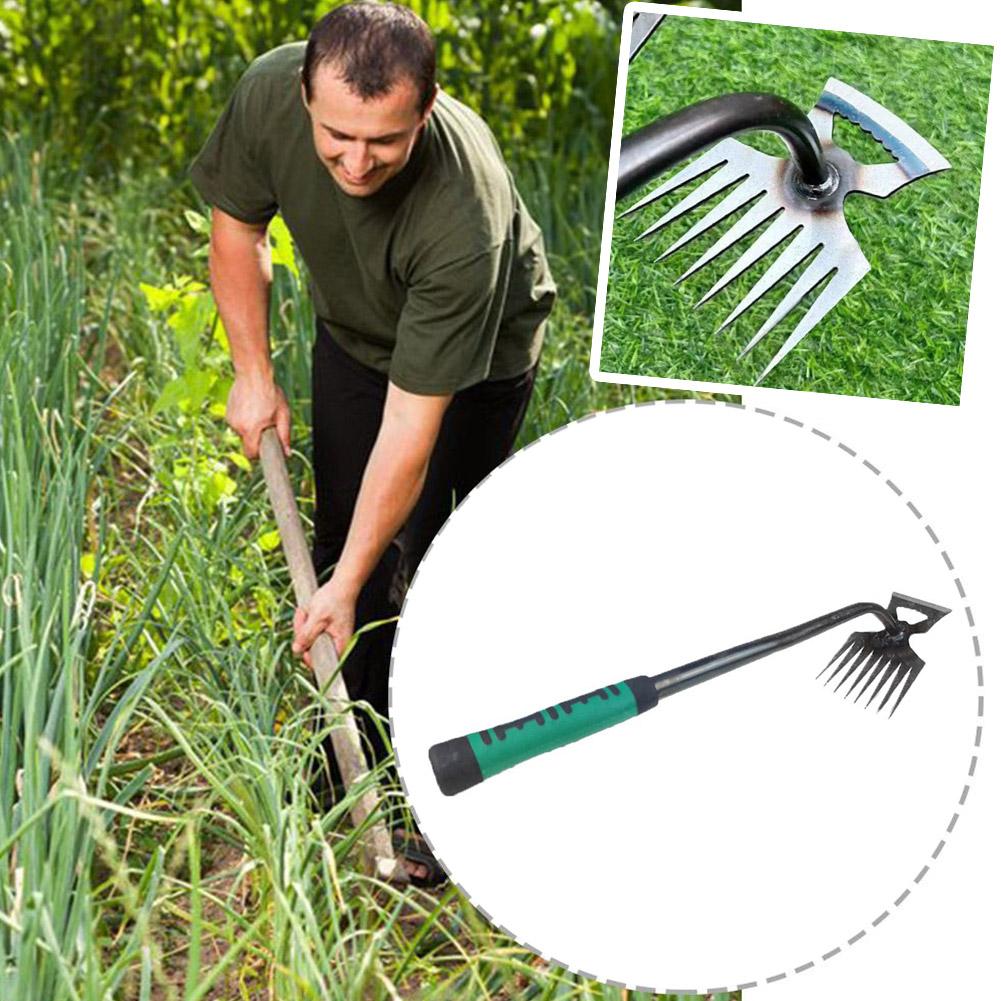 Gardening Tools For Digging - 2 in 1 ガーデン除草レーキツール 手動除草草根掘りシャベル マンガン鋼