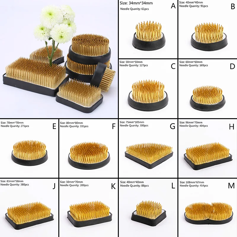 日本の生け花用ケンザン、長くて丸い針、花留めピン、真鍮製の爪 - Gardening Tools In Japan のレビューと価格