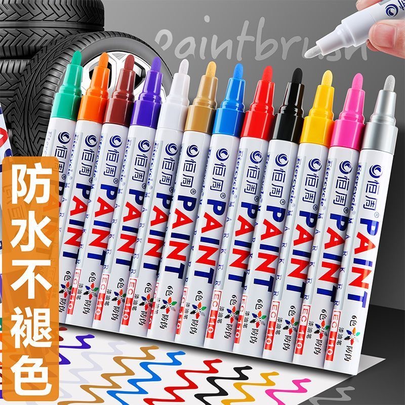 6 個のカラフルな永久白ペイントマーカー防水石マーカータイヤ - Garden Row Marker のレビューと価格