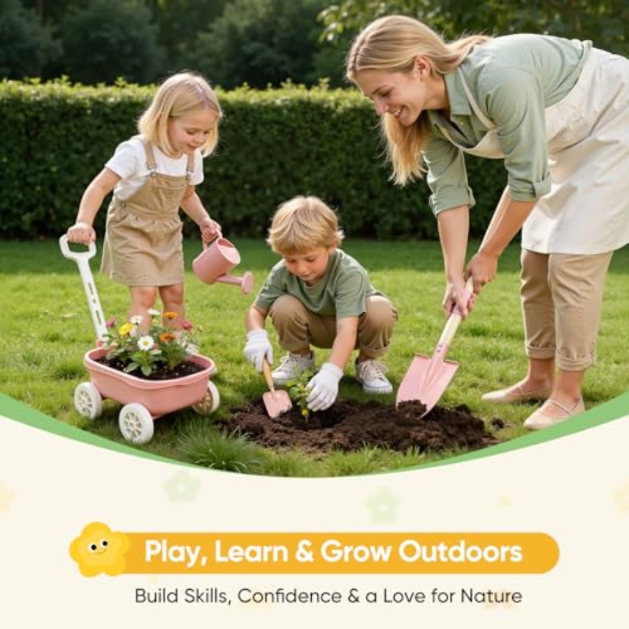 手押し車付きガーデニングセット、11点セット、屋外庭園、ビー - Gardening Tools In Japan のレビューと価格