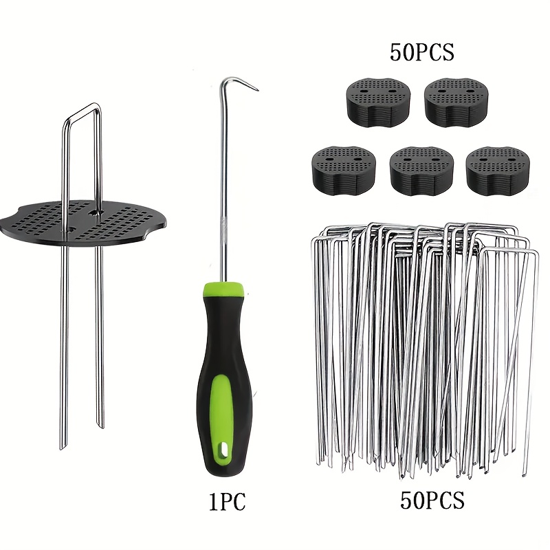101個のガーデンステークセット - U字型亜鉛メッキランド - Gardening Tools Set のレビューと価格