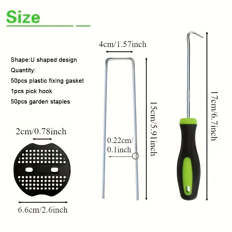 101個のガーデンステークセット - U字型亜鉛メッキランド - Gardening Tools Set のレビューと価格