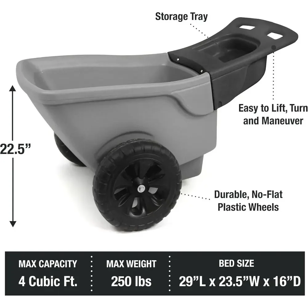 耐久性のある手押し車、園芸工具用収納トレイ付き - 大型で回 - Gardening Tools Made In Usa のレビューと価格