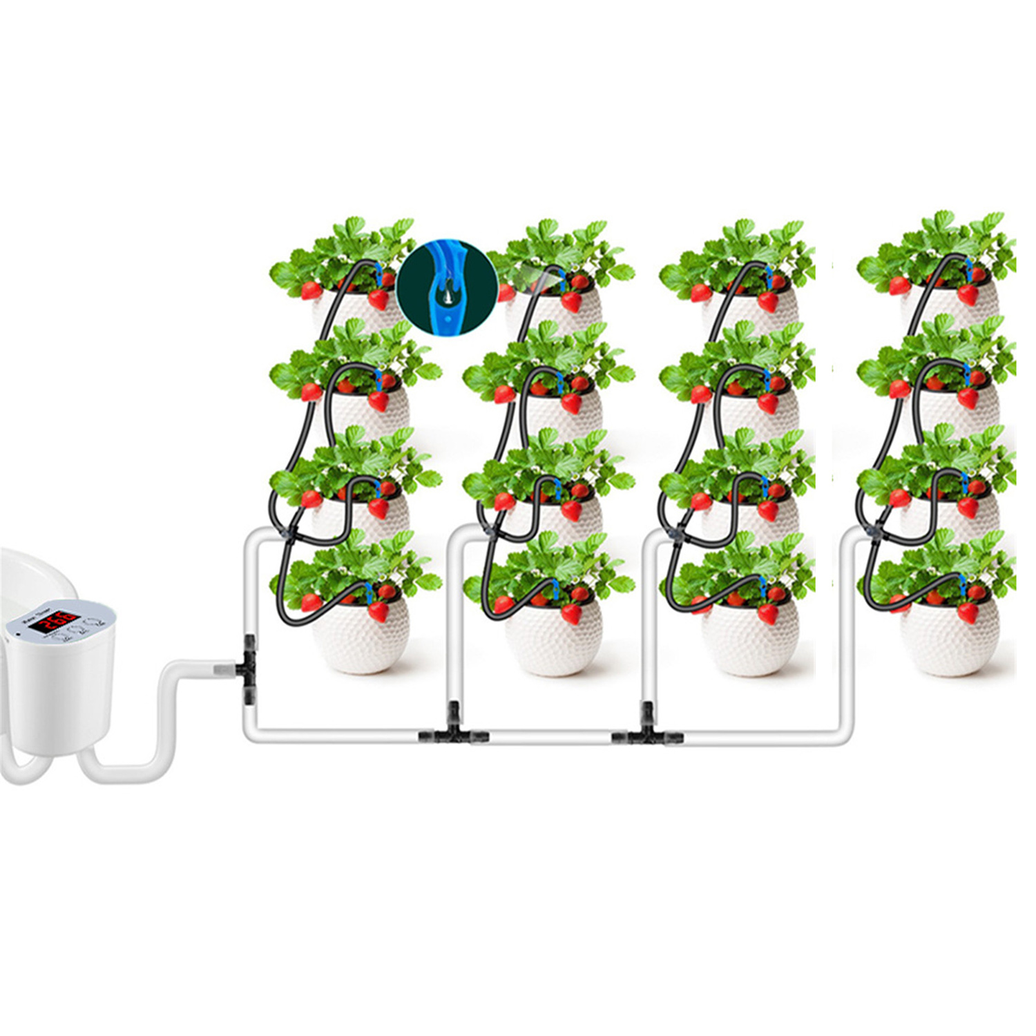 鉢植え自動散水システム、点滴灌漑キット、自動給水装置、水タイ - Drip Irrigation Kit のレビューと価格
