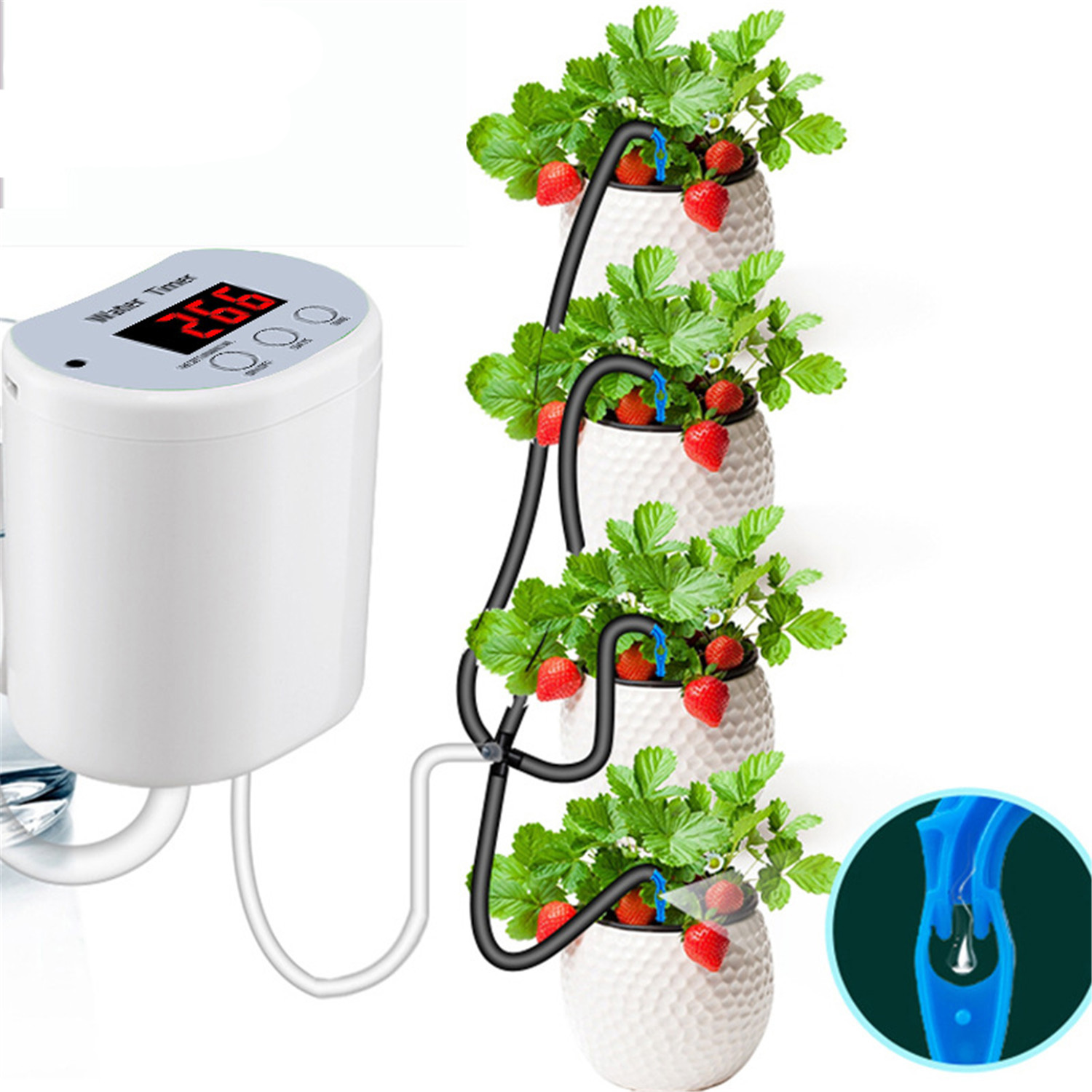 鉢植え自動散水システム、点滴灌漑キット、自動給水装置、水タイ - Drip Irrigation Kit のレビューと価格