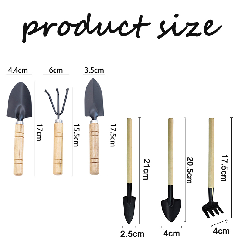 木製ハンドル付きミニガーデニングツールセット3点、屋内植栽や - Gardening Tools Set のレビューと価格
