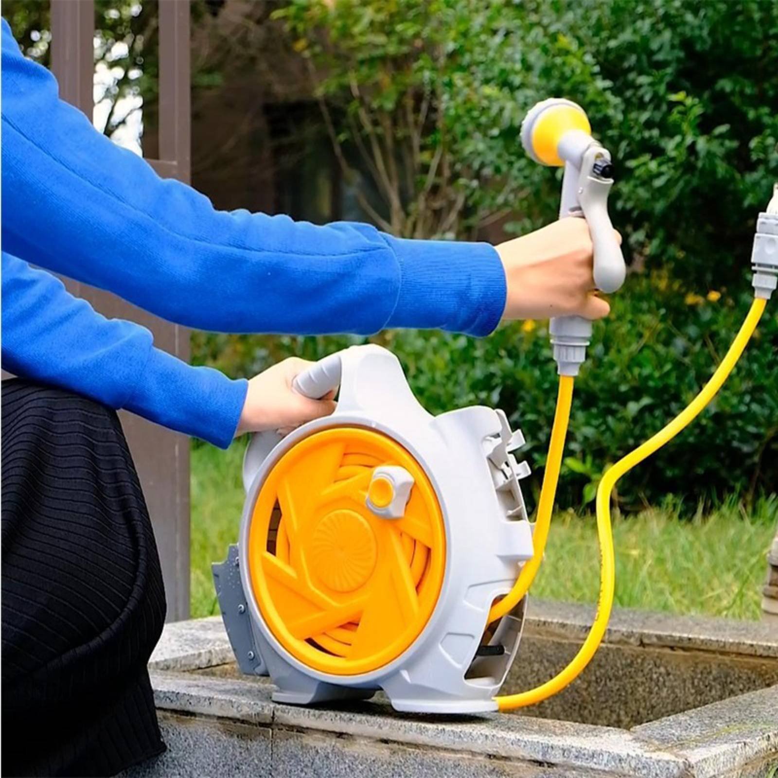 手持ち式水道ホースリール、絡まりにくい、持ち運び可能なホース - Gardening Tools Set のレビューと価格