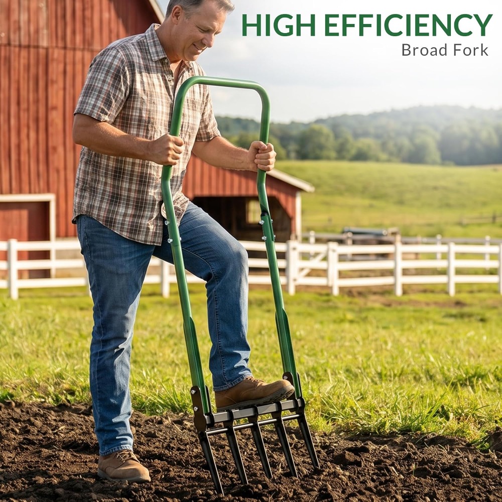 頑丈な5本爪広幅フォークガーデンツール、人間工学に基づいたU - Gardening Tools For Digging のレビューと価格