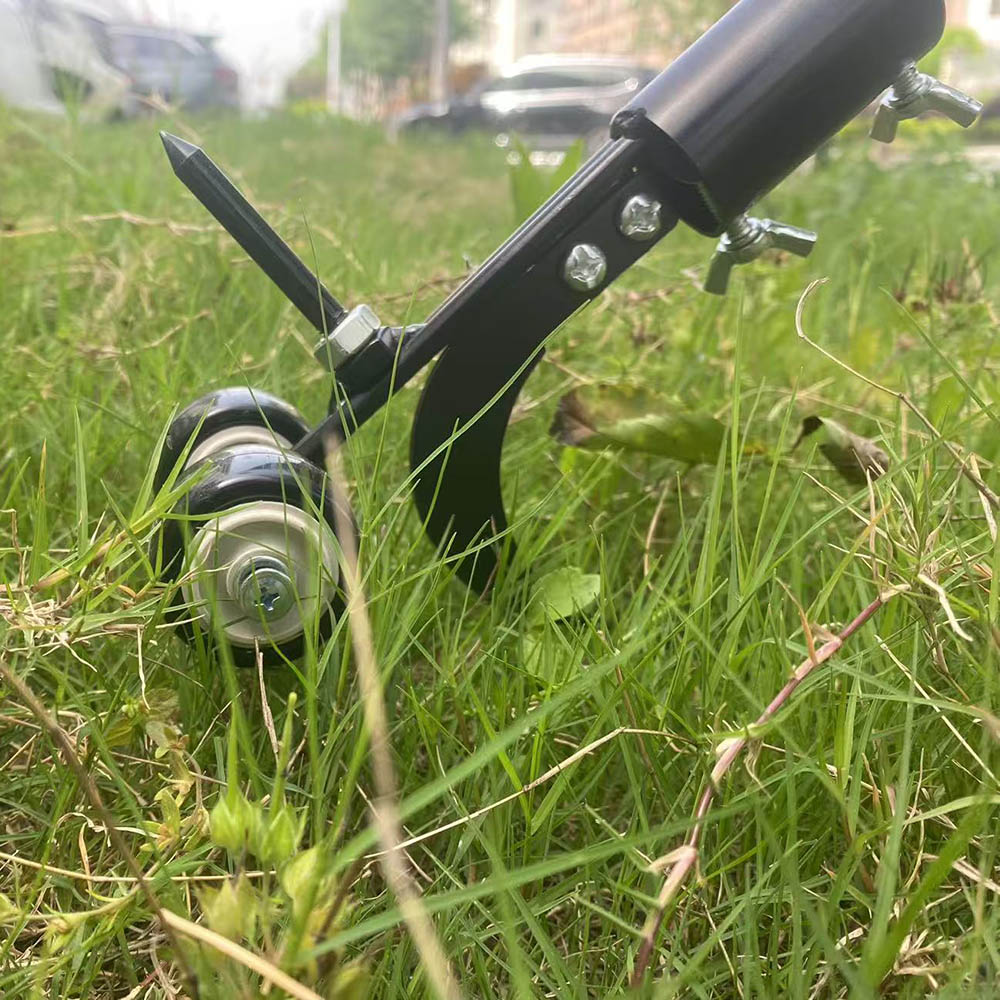 頑丈な庭の除草ツール 手動除草機 芝刈り機と補助ホイール付き - Grass Seed Spreader のレビューと価格