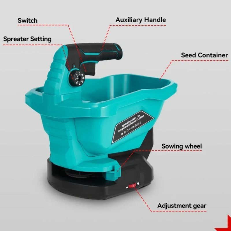6 ギア自動肥料スプレッダーハンドヘルド電気肥料スプレッダー - Grass Seed Spreader のレビューと価格