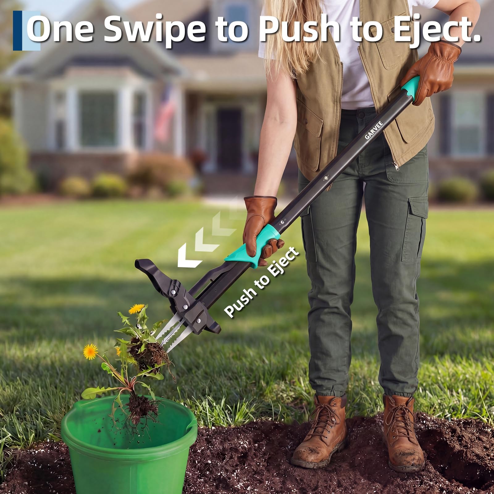 ロングハンドル式自立型雑草抜き、腰をかがめる必要なし、簡単に - Weed Puller のレビューと価格