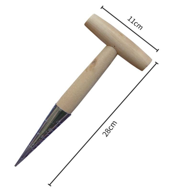 手持ち式透明スケール付き木製ハンドルの園芸穴あけパンチ、種ま - Gardening Tools For Digging のレビューと価格