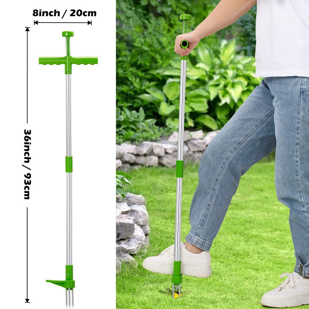 手動耐久性のあるキラーツールスタンドアップ雑草抜き根除去多機 - Grass Seed Spreader のレビューと価格