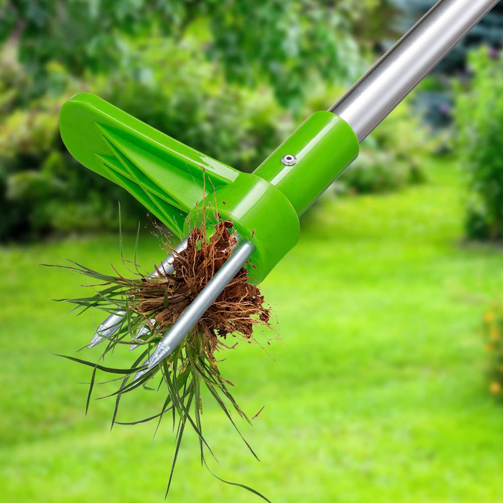 手動耐久性のあるキラーツールスタンドアップ雑草抜き根除去多機 - Grass Seed Spreader のレビューと価格