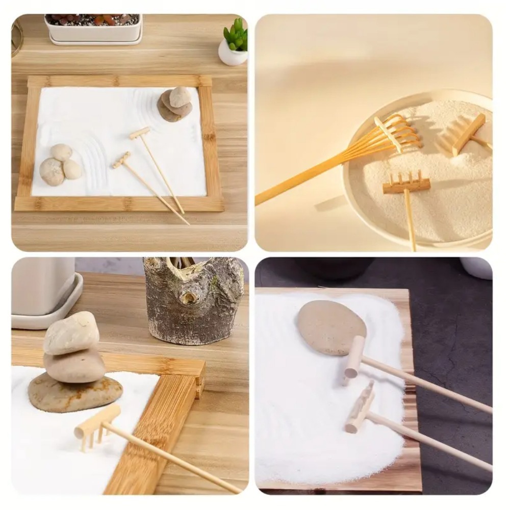 6個入りミニ竹製熊手セット、禅庭、デスクトップ装飾、卓上砂場 - Gardening Tools In Japan のレビューと価格